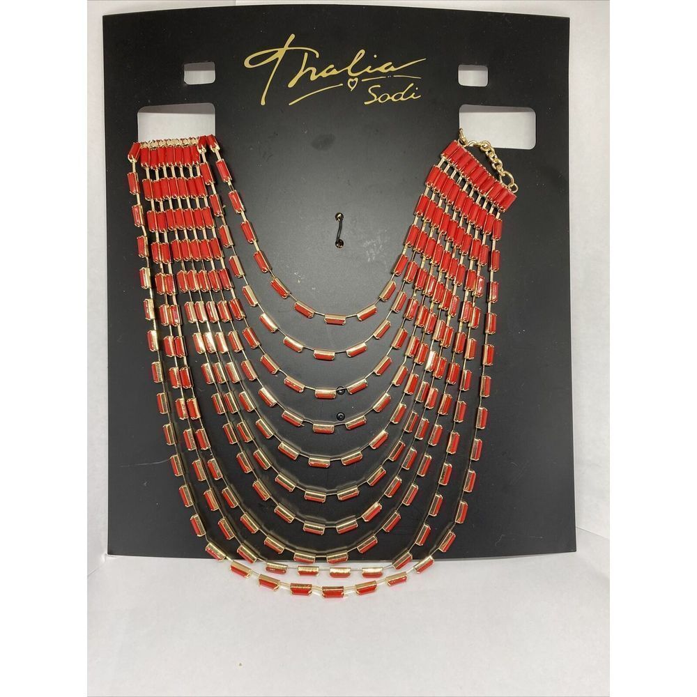Thalia Sodi Gold-Tone Baguette Multi-Row Necklace Msrp 4450 Cp427 20$